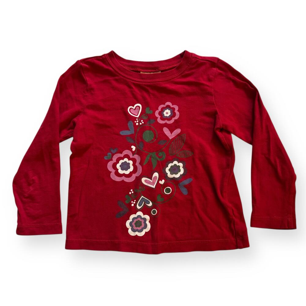 Hanna Andersson red floral hearts graphic tee